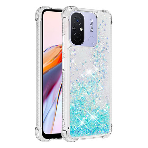 Funda Silicona Carcasa Goma Bling-Bling S03 para Xiaomi Poco C55 Azul Claro