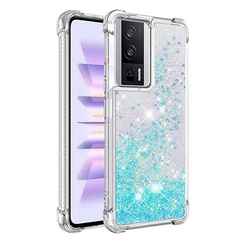 Funda Silicona Carcasa Goma Bling-Bling S03 para Xiaomi Poco F5 Pro 5G Azul Claro