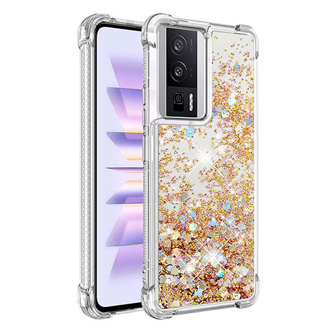 Funda Silicona Carcasa Goma Bling-Bling S03 para Xiaomi Poco F5 Pro 5G Oro