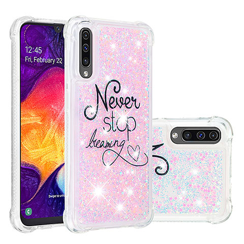 Funda Silicona Carcasa Goma Bling-Bling S04 para Samsung Galaxy A30S Rosa