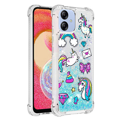 Funda Silicona Carcasa Goma Bling-Bling YB1 para Samsung Galaxy A04 4G Azul Cielo