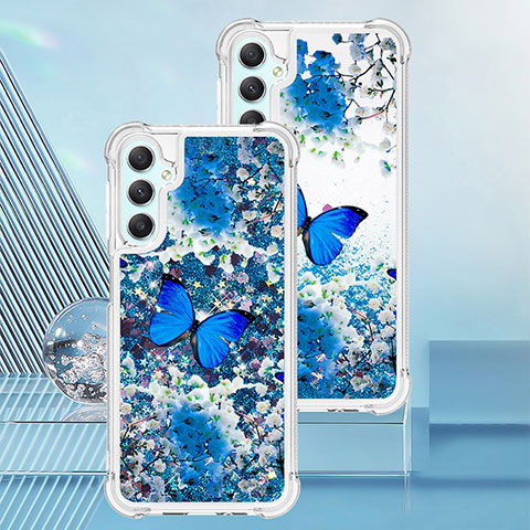 Funda Silicona Carcasa Goma Bling-Bling YB1 para Samsung Galaxy A24 4G Azul