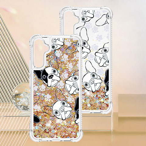 Funda Silicona Carcasa Goma Bling-Bling YB1 para Samsung Galaxy A34 5G Oro