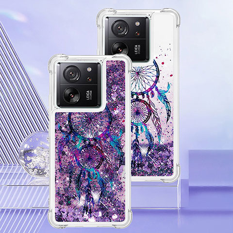 Funda Silicona Carcasa Goma Bling-Bling YB1 para Xiaomi Mi 13T Pro 5G Morado