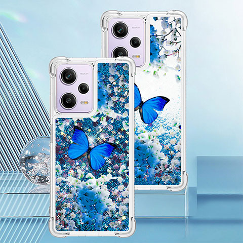 Funda Silicona Carcasa Goma Bling-Bling YB1 para Xiaomi Redmi Note 12 Pro 5G Azul