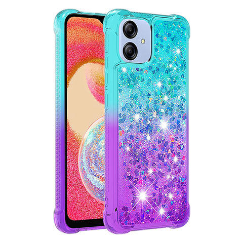 Funda Silicona Carcasa Goma Bling-Bling YB2 para Samsung Galaxy A04 4G Azul Cielo