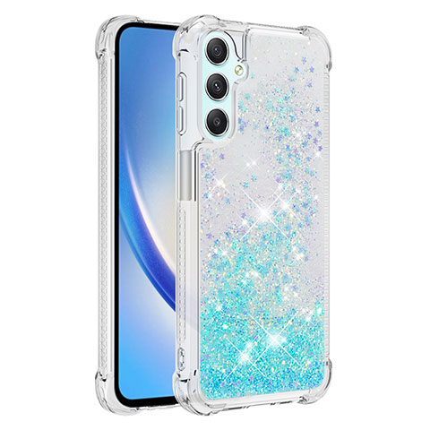 Funda Silicona Carcasa Goma Bling-Bling YB3 para Samsung Galaxy A25 5G Azul Cielo