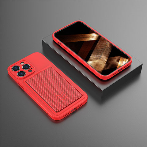 Funda Silicona Carcasa Goma KC1 para Apple iPhone 13 Pro Rojo