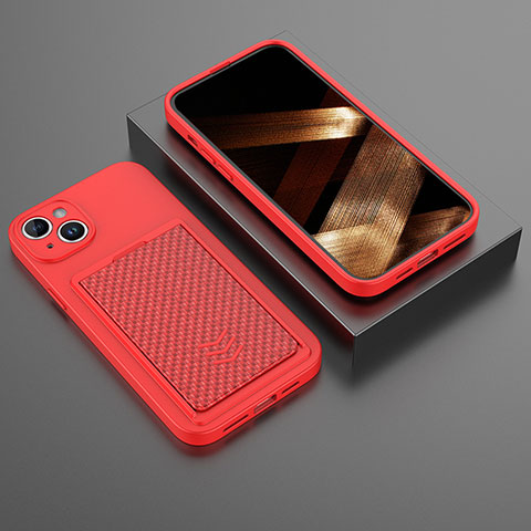 Funda Silicona Carcasa Goma KC1 para Apple iPhone 15 Rojo