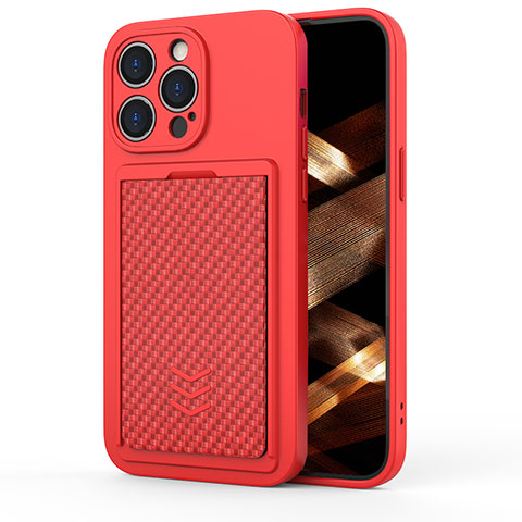 Funda Silicona Carcasa Goma KC2 para Apple iPhone 15 Pro Max Rojo