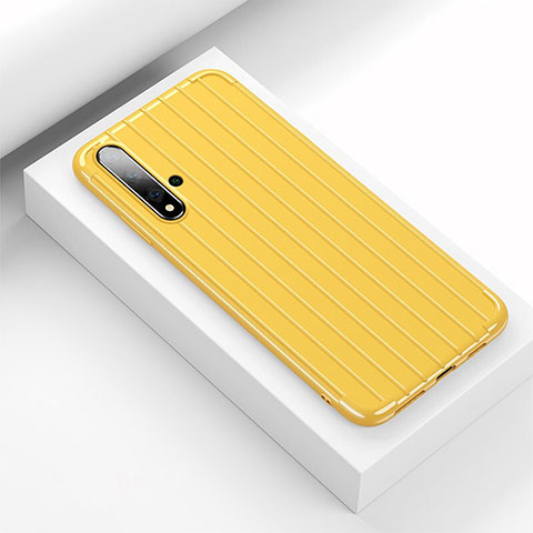 Funda Silicona Carcasa Goma Line C01 para Huawei Nova 5 Amarillo