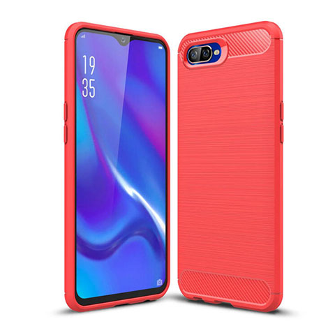 Funda Silicona Carcasa Goma Line C01 para Oppo R17 Neo Rojo