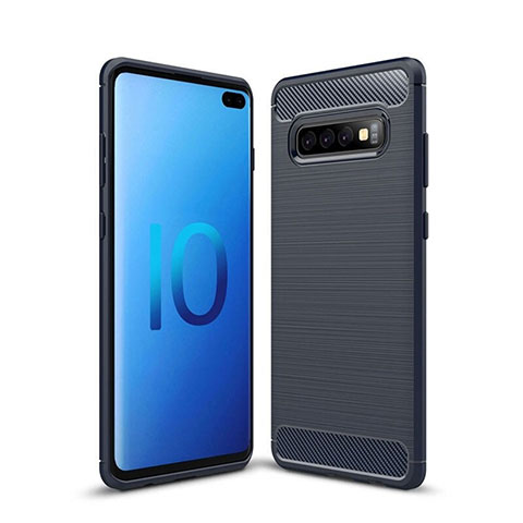 Funda Silicona Carcasa Goma Line C01 para Samsung Galaxy S10 Plus Azul