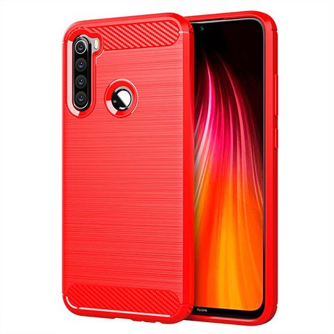 Funda Silicona Carcasa Goma Line C01 para Xiaomi Redmi Note 8 (2021) Rojo