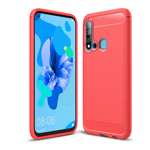 Funda Silicona Carcasa Goma Line C02 para Huawei Nova 5i Rojo