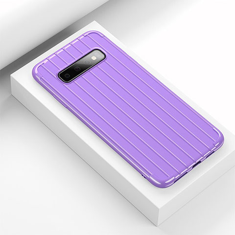 Funda Silicona Carcasa Goma Line C02 para Samsung Galaxy S10 Plus Morado