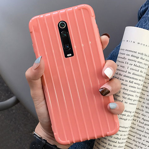 Funda Silicona Carcasa Goma Line C03 para Xiaomi Mi 9T Naranja