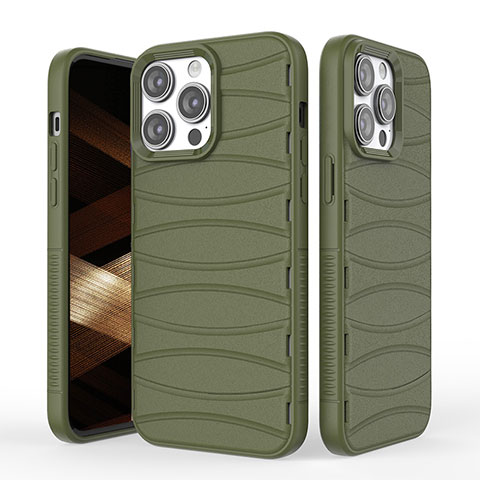 Funda Silicona Carcasa Goma Line KC1 para Apple iPhone 13 Pro Verde