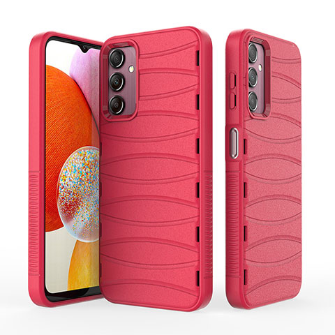 Funda Silicona Carcasa Goma Line KC1 para Samsung Galaxy A14 4G Rojo