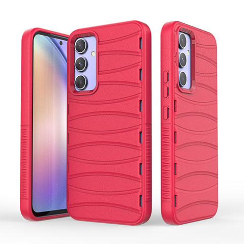 Funda Silicona Carcasa Goma Line KC2 para Samsung Galaxy A54 5G Rojo