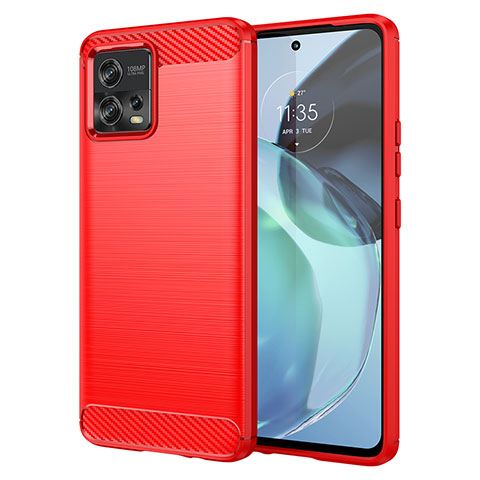 Funda Silicona Carcasa Goma Line MF1 para Motorola Moto G72 Rojo