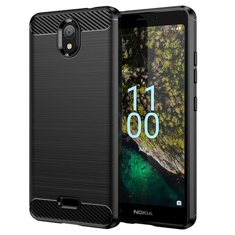 Funda Silicona Carcasa Goma Line MF1 para Nokia C100 Negro