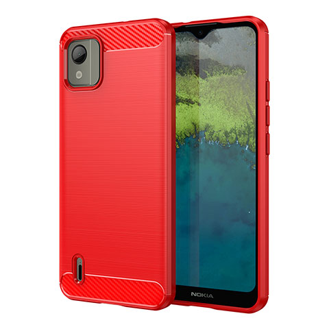 Funda Silicona Carcasa Goma Line MF1 para Nokia C110 Rojo