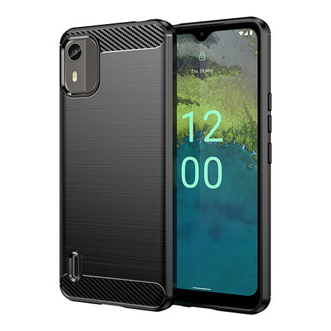 Funda Silicona Carcasa Goma Line MF1 para Nokia C12 Plus Negro