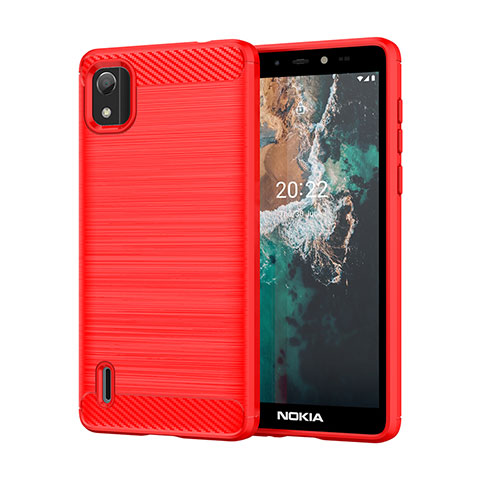 Funda Silicona Carcasa Goma Line MF1 para Nokia C2 2nd Edition Rojo