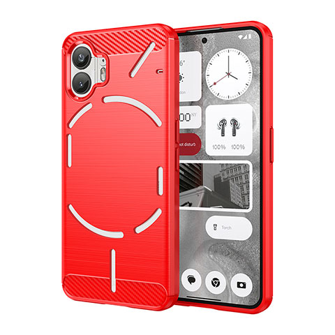 Funda Silicona Carcasa Goma Line MF1 para Nothing Phone 2 Rojo