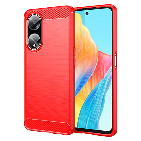 Funda Silicona Carcasa Goma Line MF1 para Oppo A98 5G Rojo