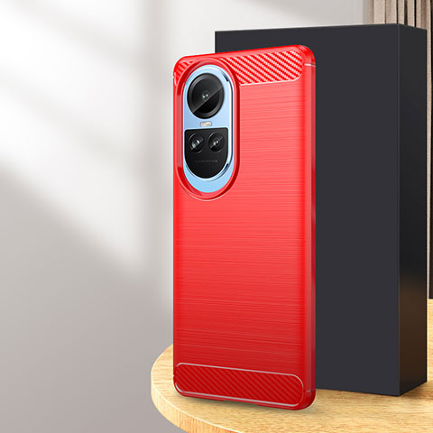 Funda Silicona Carcasa Goma Line MF1 para Oppo Reno10 5G Rojo