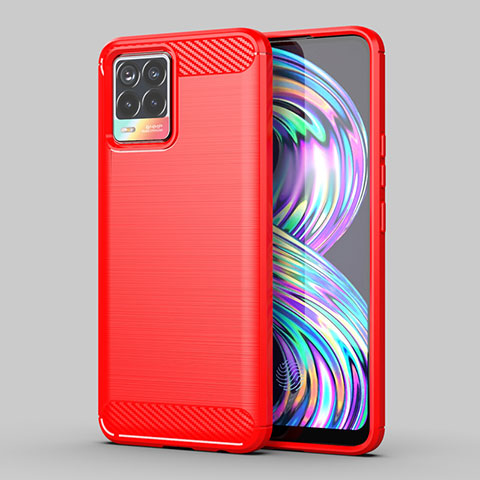 Funda Silicona Carcasa Goma Line MF1 para Realme 8 Pro Rojo