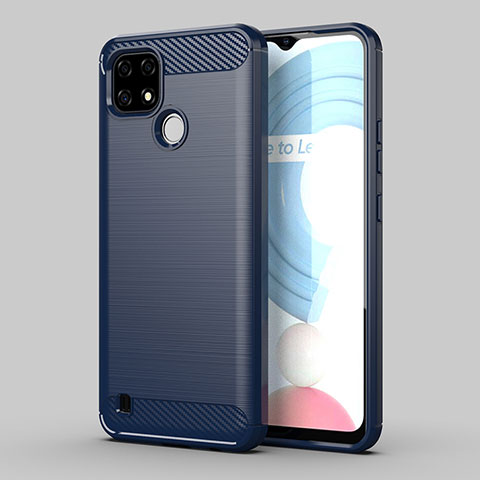 Funda Silicona Carcasa Goma Line MF1 para Realme C21 Azul