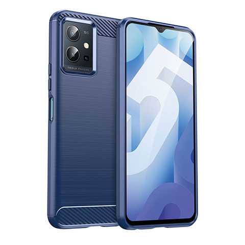 Funda Silicona Carcasa Goma Line MF1 para Vivo T1 5G India Azul