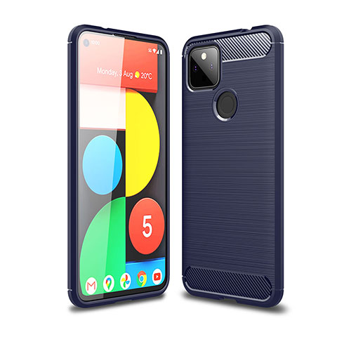 Funda Silicona Carcasa Goma Line para Google Pixel 5a 5G Azul