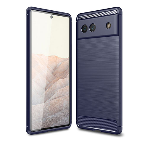 Funda Silicona Carcasa Goma Line para Google Pixel 6a 5G Azul