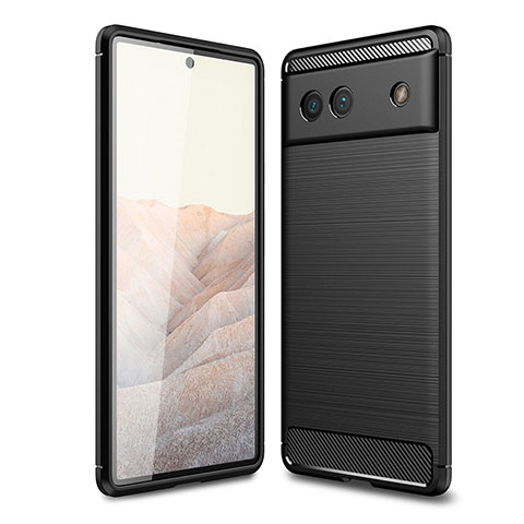 Funda Silicona Carcasa Goma Line para Google Pixel 6a 5G Negro