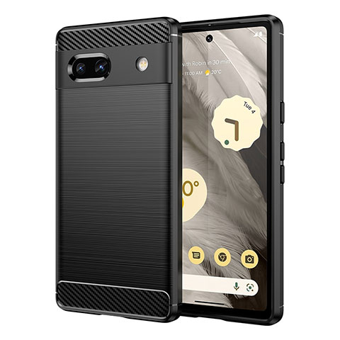 Funda Silicona Carcasa Goma Line para Google Pixel 7a 5G Negro