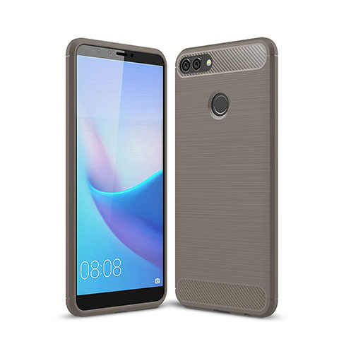 Funda Silicona Carcasa Goma Line para Huawei Enjoy 8 Plus Gris