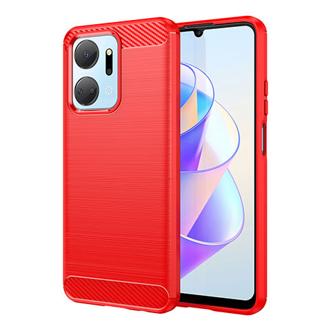 Funda Silicona Carcasa Goma Line para Huawei Honor X7a Rojo