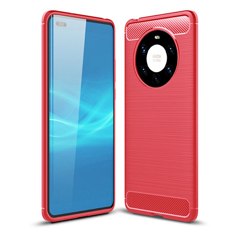 Funda Silicona Carcasa Goma Line para Huawei Mate 40 Pro+ Plus Rojo