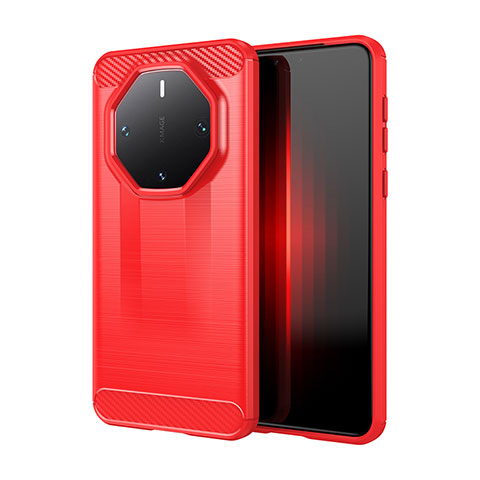 Funda Silicona Carcasa Goma Line para Huawei Mate 60 RS Ultimate Rojo