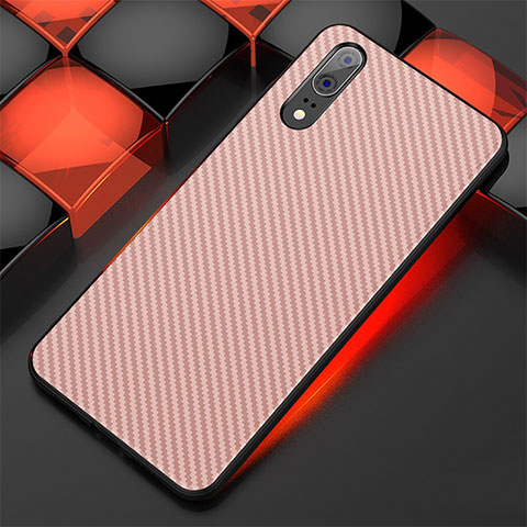 Funda Silicona Carcasa Goma Line para Huawei P20 Oro Rosa