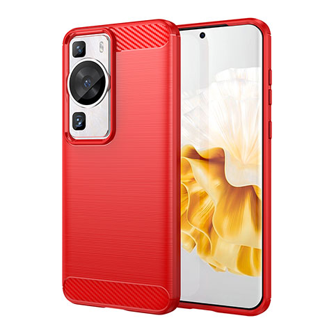 Funda Silicona Carcasa Goma Line para Huawei P60 Rojo