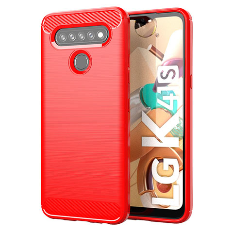 Funda Silicona Carcasa Goma Line para LG K41S Rojo