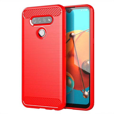 Funda Silicona Carcasa Goma Line para LG K51 Rojo