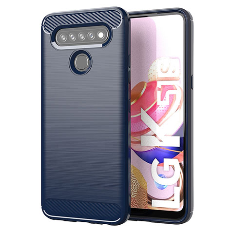 Funda Silicona Carcasa Goma Line para LG K51S Azul