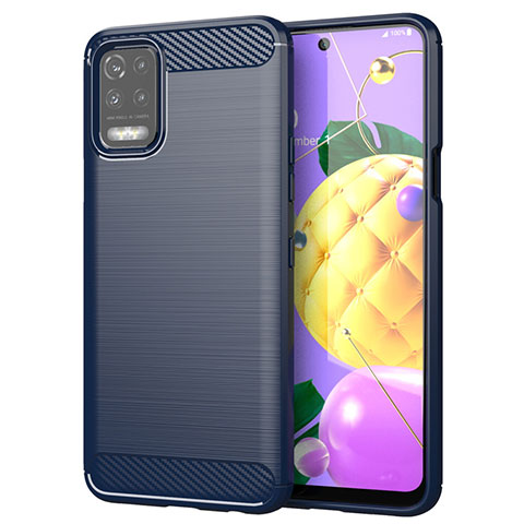 Funda Silicona Carcasa Goma Line para LG K52 Azul