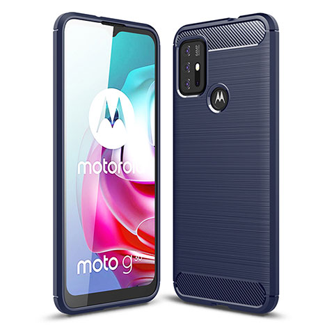 Funda Silicona Carcasa Goma Line para Motorola Moto G30 Azul